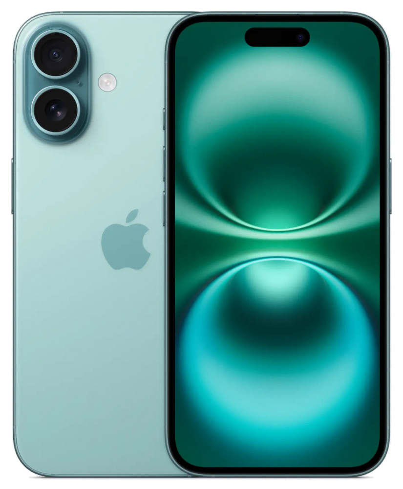 Фото Apple iPhone 16, 128 ГБ, Бирюзовый На фото изображено Apple iPhone 16, 128 ГБ, Бирюзовый